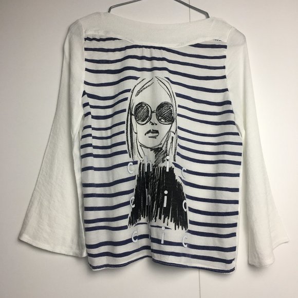 Zara White Doll & Text T-shirt Small - Picture 3 of 6